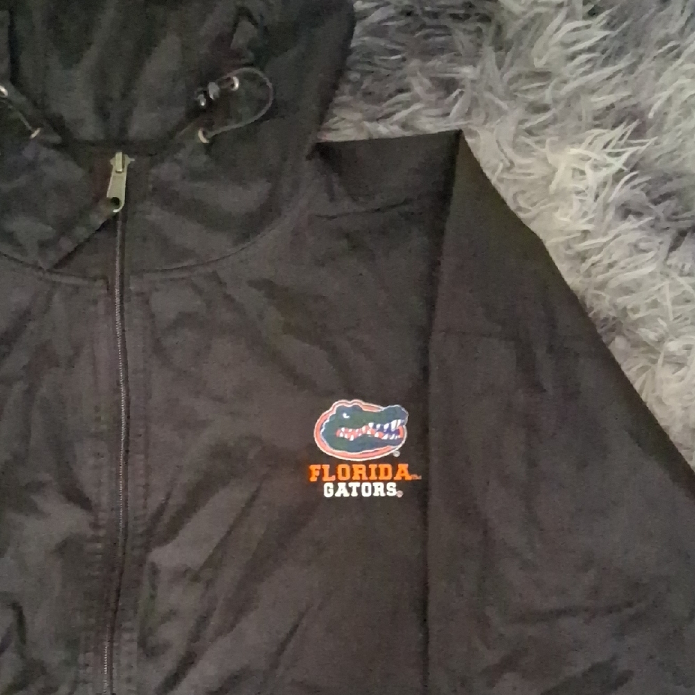 Florida Gators Black Half Zip Windbreaker/Raincoat With Extra Pocket In Front